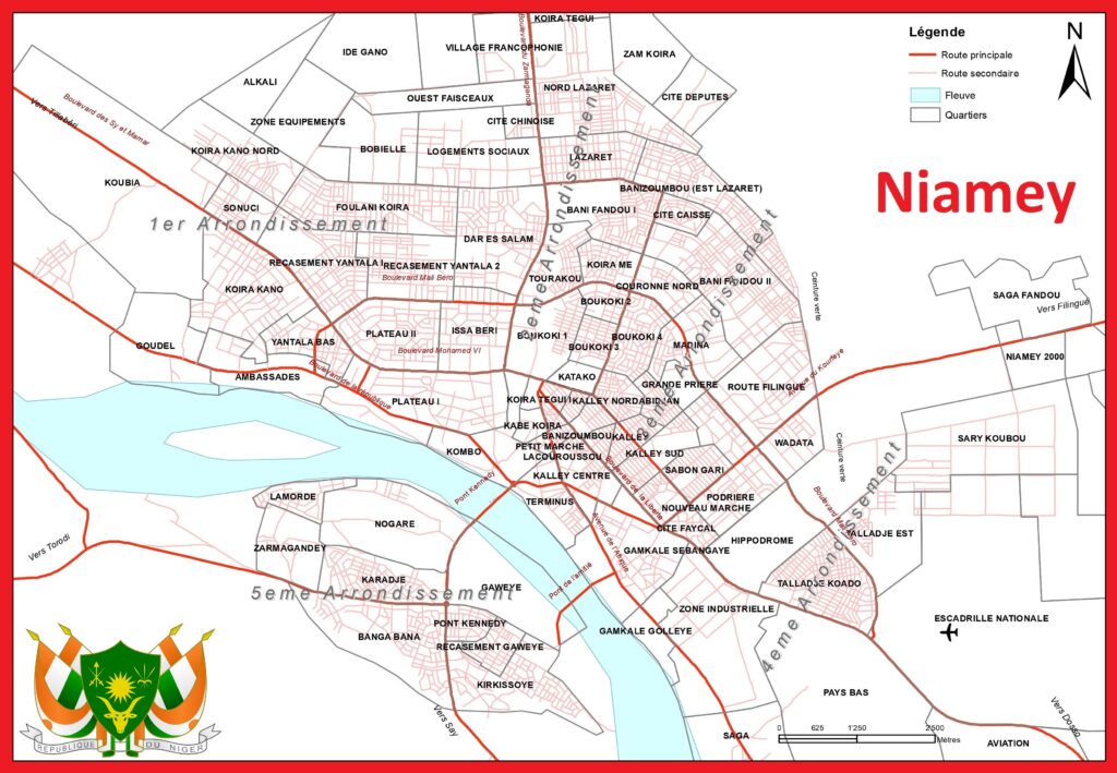 Carte de Niamey.