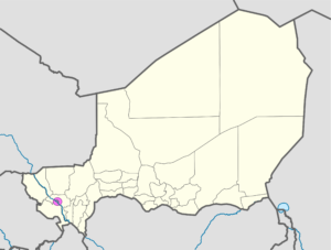 Carte de localisation de Niamey au Niger.