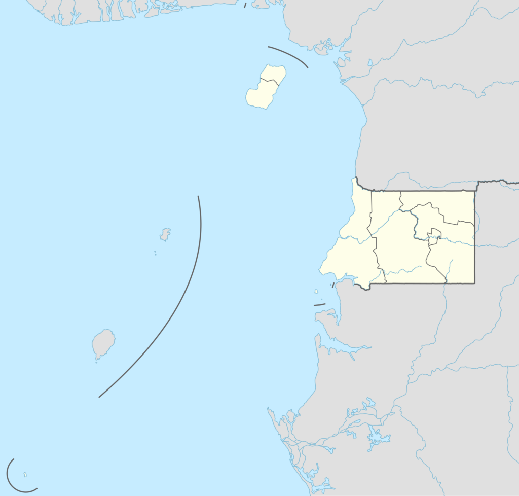Carte vierge de la Guinée équatoriale.