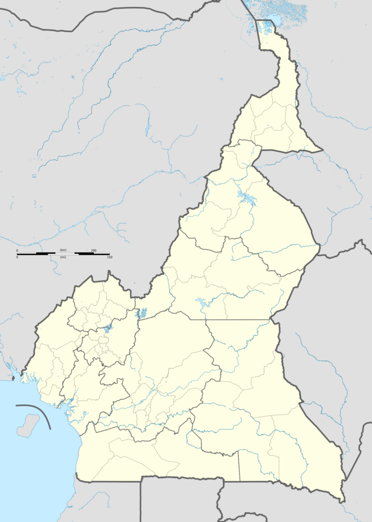 Carte vierge du Cameroun.