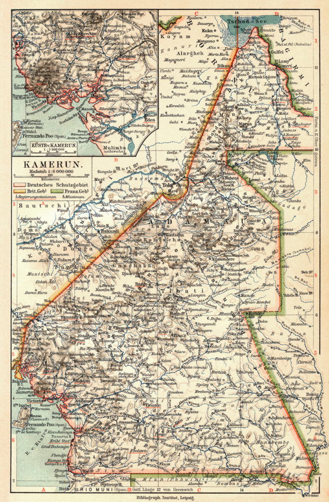 Carte du Kamerun de 1905.