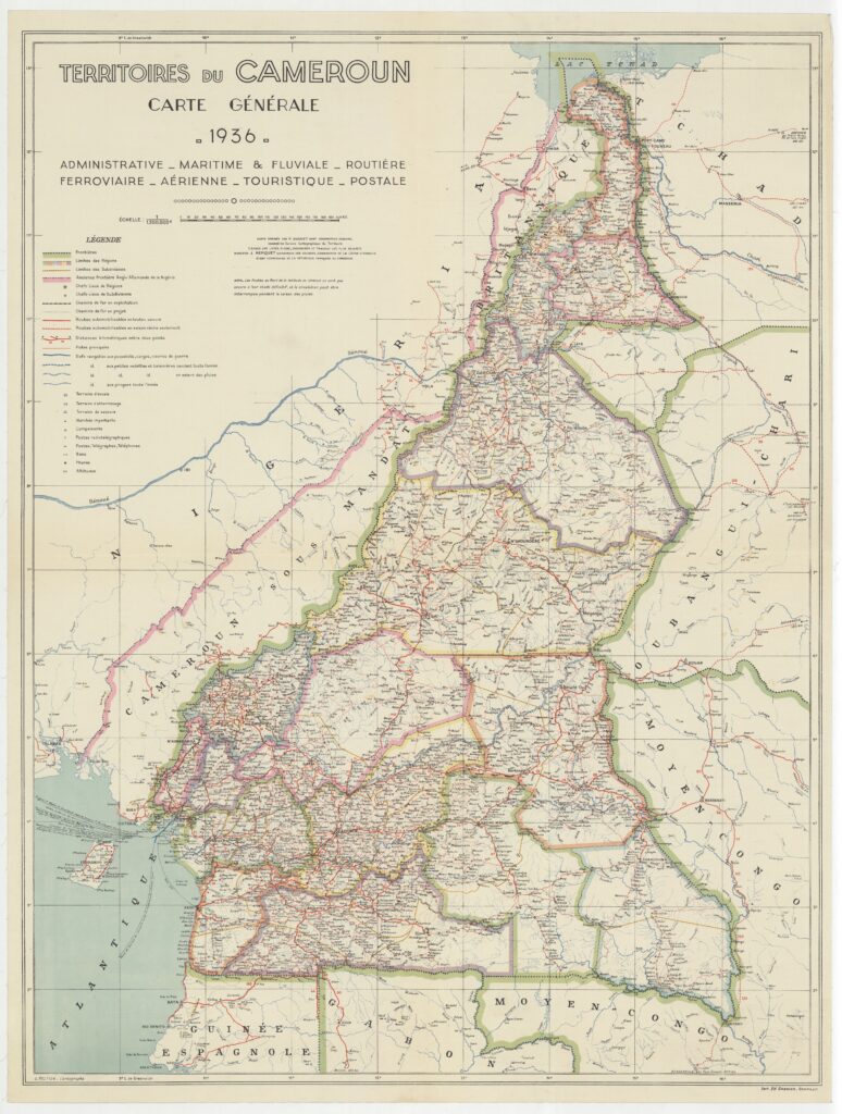Territoires du Cameroun, carte générale 1936.