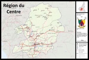 Carte de la région du Centre, Cameroun