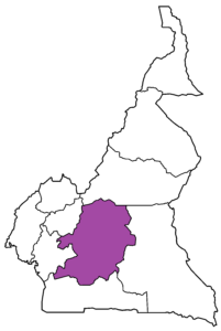 Carte de localisation de la région du Centre au Cameroun.