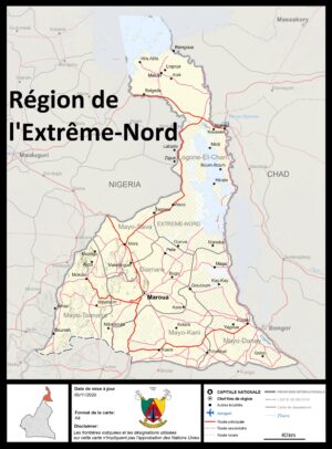 Carte de la région de l’Extrême-Nord, Cameroun
