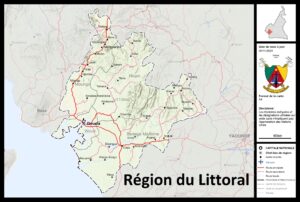 Carte de la région du Littoral, Cameroun
