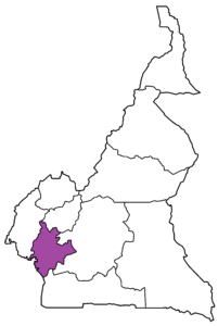 Carte de localisation de la région du Littoral au Cameroun.