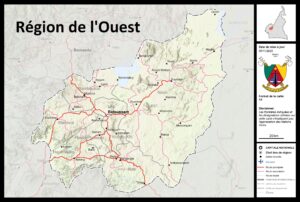 Carte de la région de l’Ouest, Cameroun