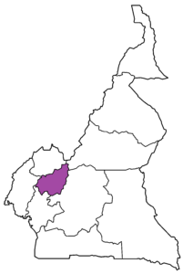 Carte de localisation de la région de l'Ouest au Cameroun.