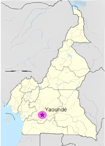 Carte de localisation de Yaoundé au Cameroun.