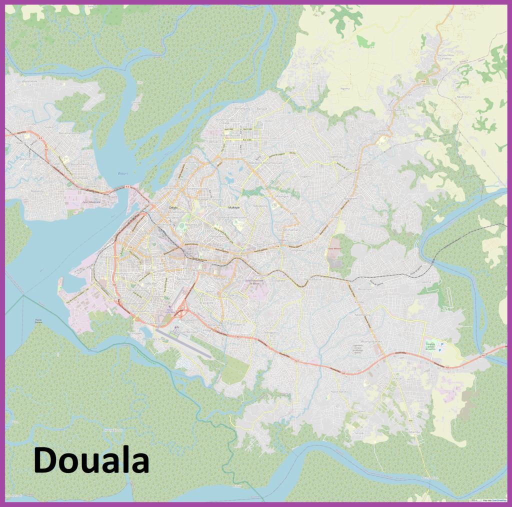 Carte de Douala.
