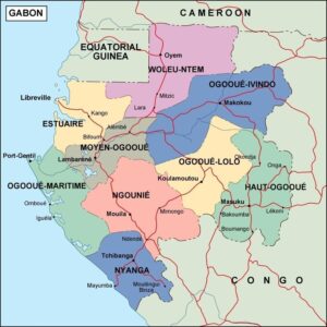 Carte politique du Gabon