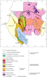 Grands ensembles lithostratigraphiques du Gabon.