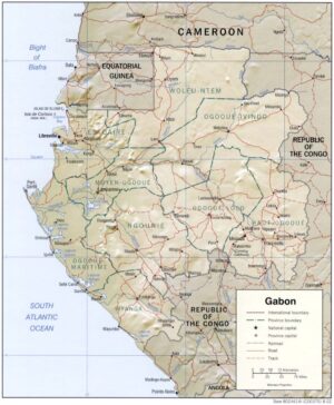 Carte physique du Gabon