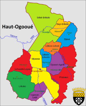 Carte de la province du Haut-Ogooué