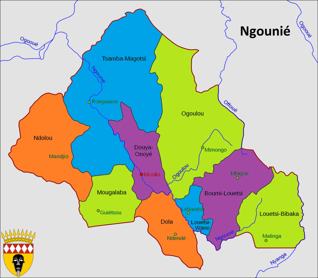 Carte de la province de la Ngounié.