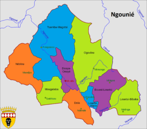Carte de la province de la Ngounié