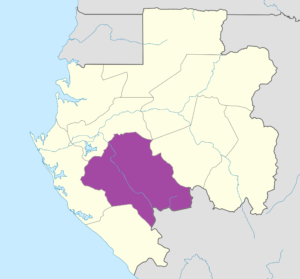Carte de localisation de la province de la Ngounié au Gabon.
