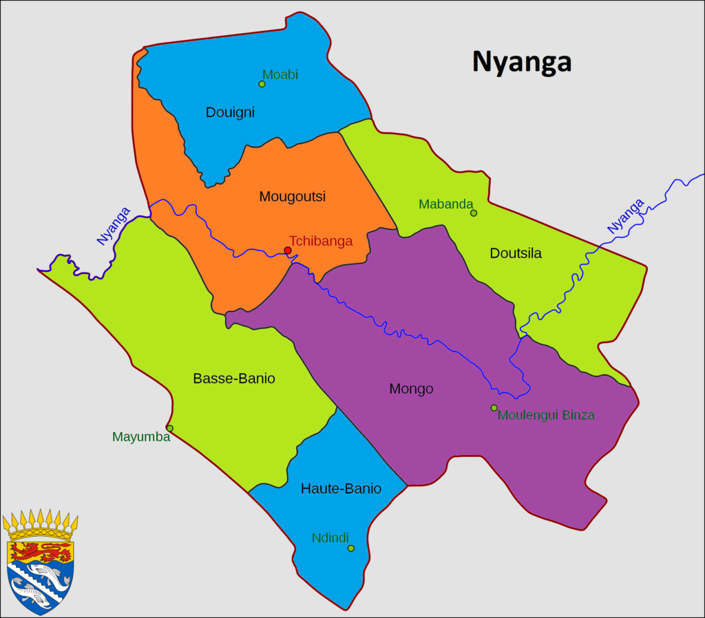 Carte de la province de la Nyanga.
