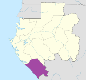 Carte de localisation de la province de la Nyanga au Gabon.