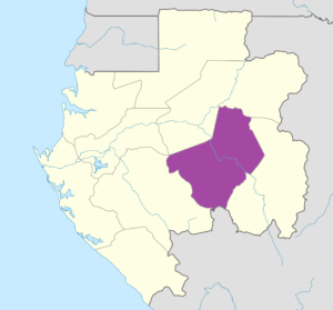 Carte de localisation de la province de l’Ogooué-Lolo au Gabon.