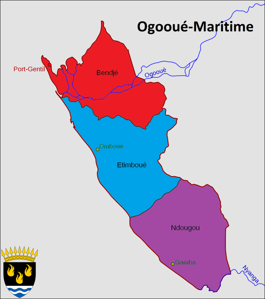Carte de la province de l’Ogooué-Maritime.