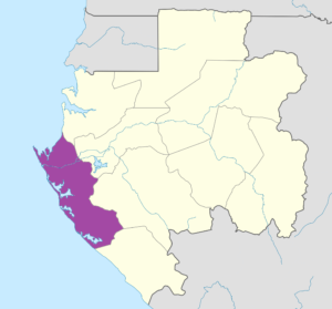Carte de localisation de la province de l’Ogooué-Maritime au Gabon.