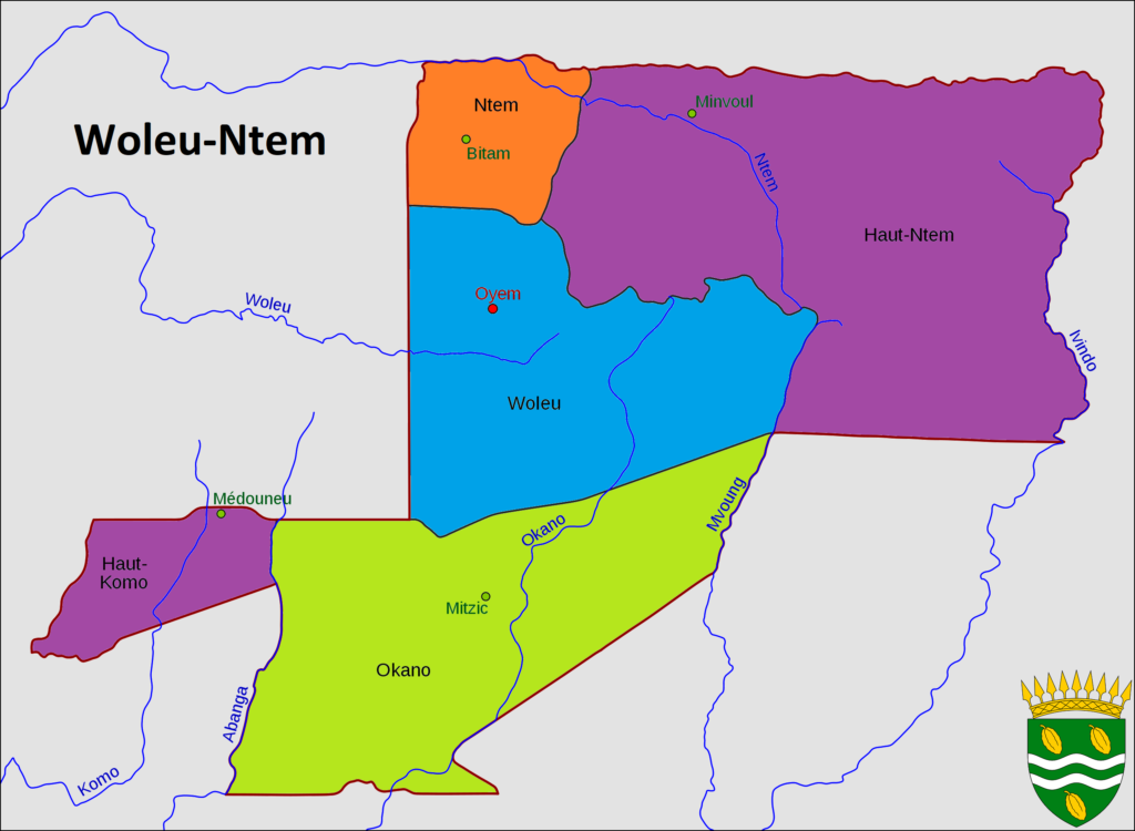 Carte de la province du Woleu-Ntem.