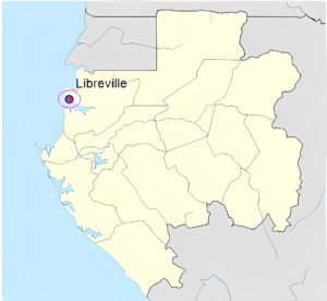 Carte de localisation de Libreville au Gabon.