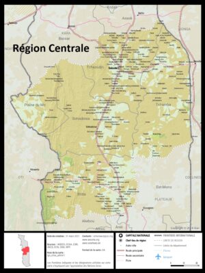 Carte de la région Centrale, Togo