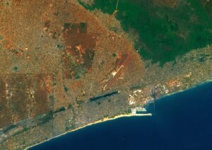 Image satellite de la ville de Lomé.