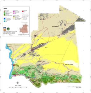 Carte d'occupation du sol de la Mauritanie.