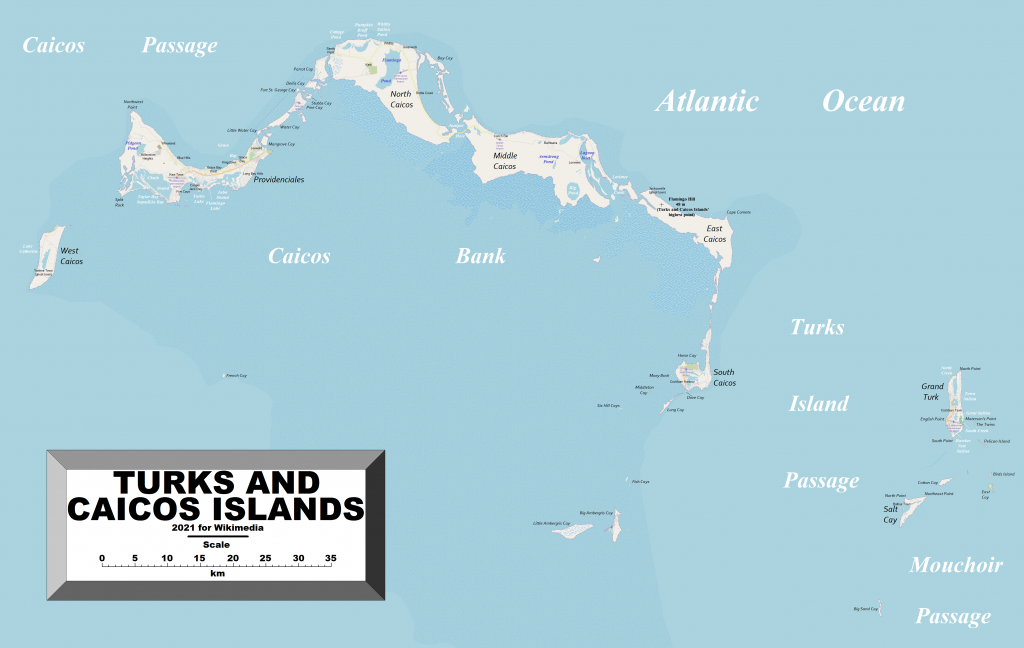 Carte des îles Turques-et-Caïques