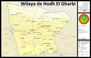 Carte de la wilaya de Hodh El Gharbi
