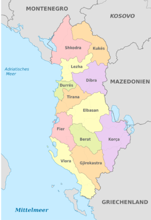 Quelles sont les préfectures de l’Albanie ?