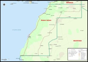 Carte physique du Sahara occidental