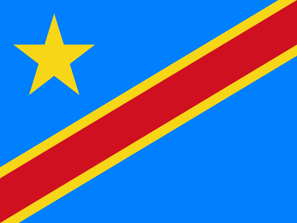 Drapeau de la République démocratique du Congo.