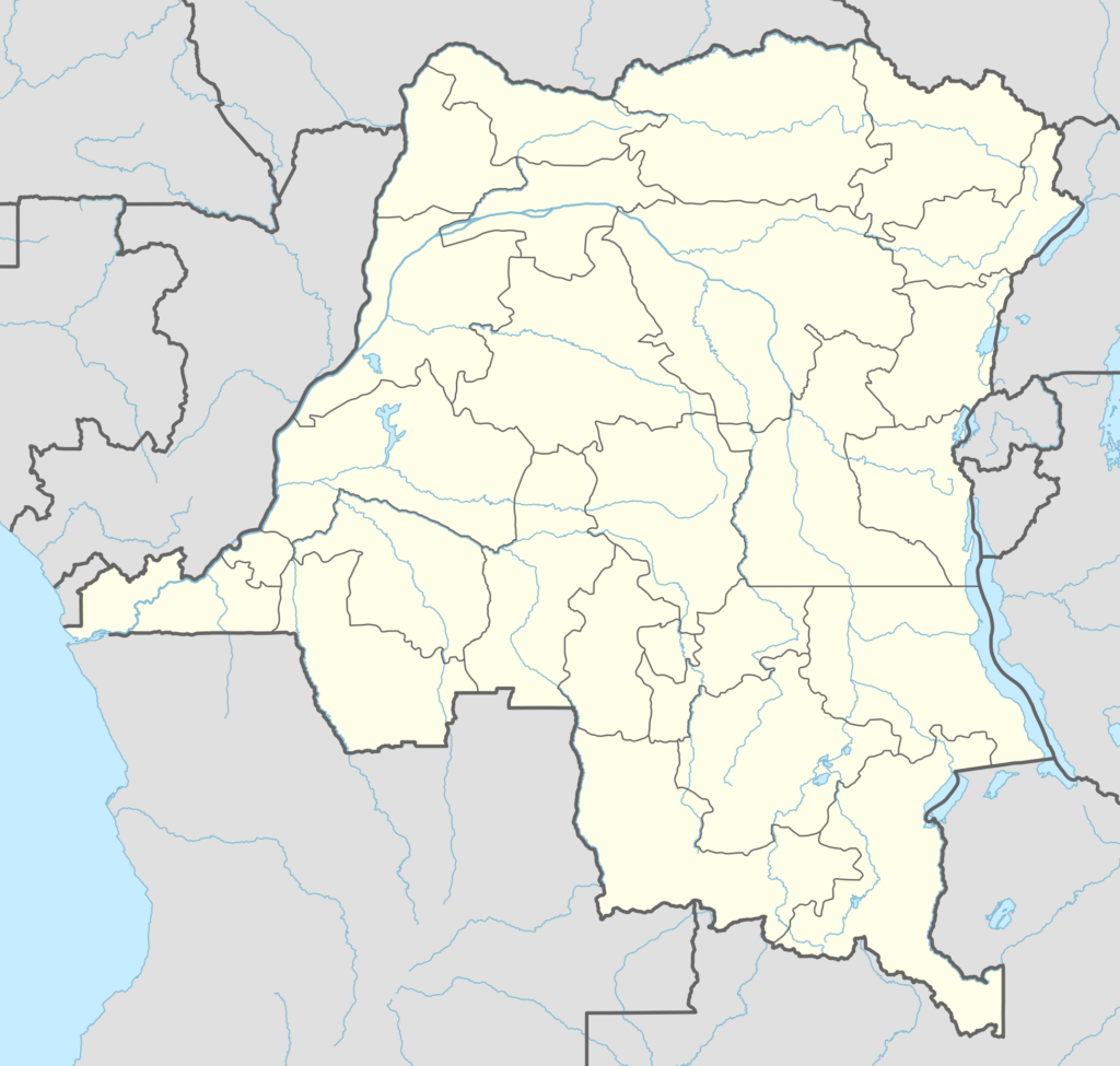 Carte vierge de la république démocratique du Congo.