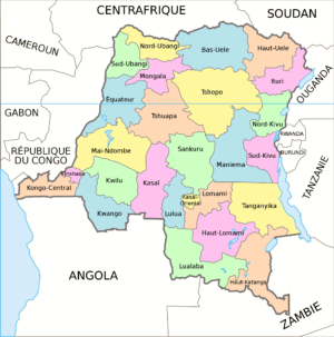 Carte politique de la république démocratique du Congo