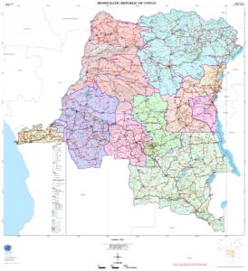 Carte politique de la république démocratique du Congo de 2003.
