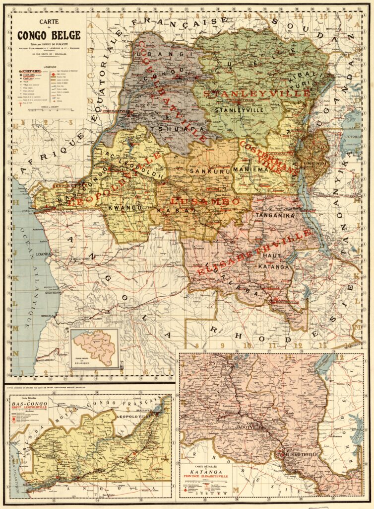Carte du Congo belge.