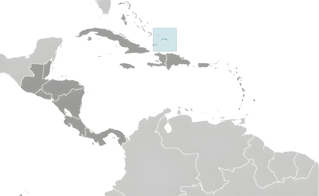 Carte de localisation des îles Turques-et-Caïques
