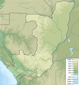 Carte physique vierge de la république du Congo.