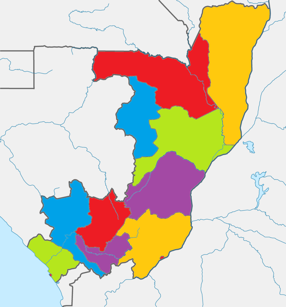 Carte vierge de la république du Congo