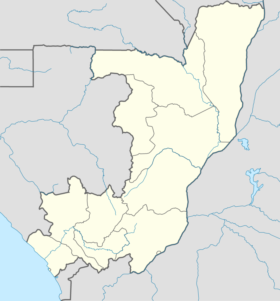 Carte vierge de la république du Congo.