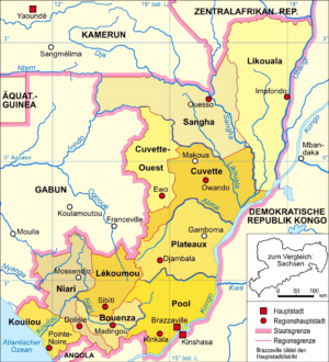Carte politique de la république du Congo