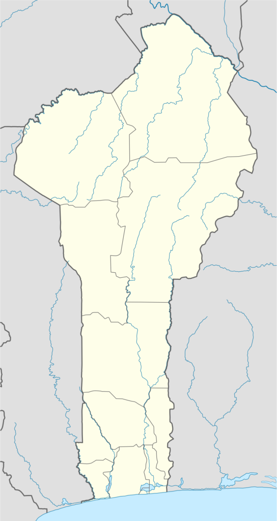 Carte vierge du Bénin.