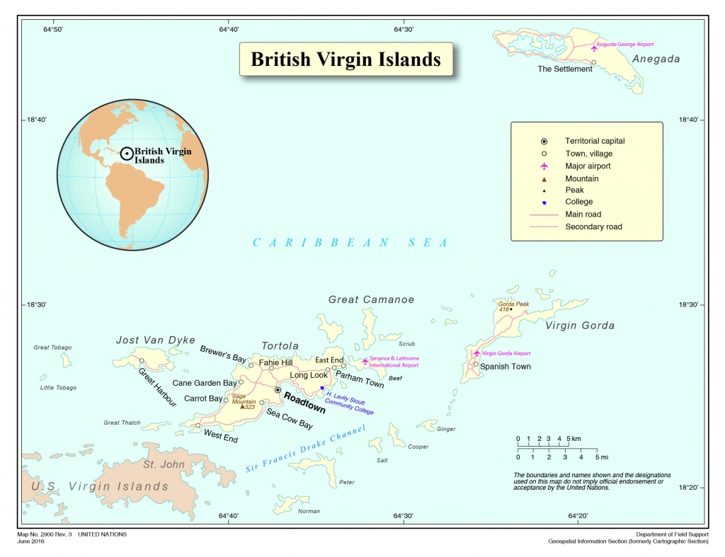 Carte des îles Vierges britanniques