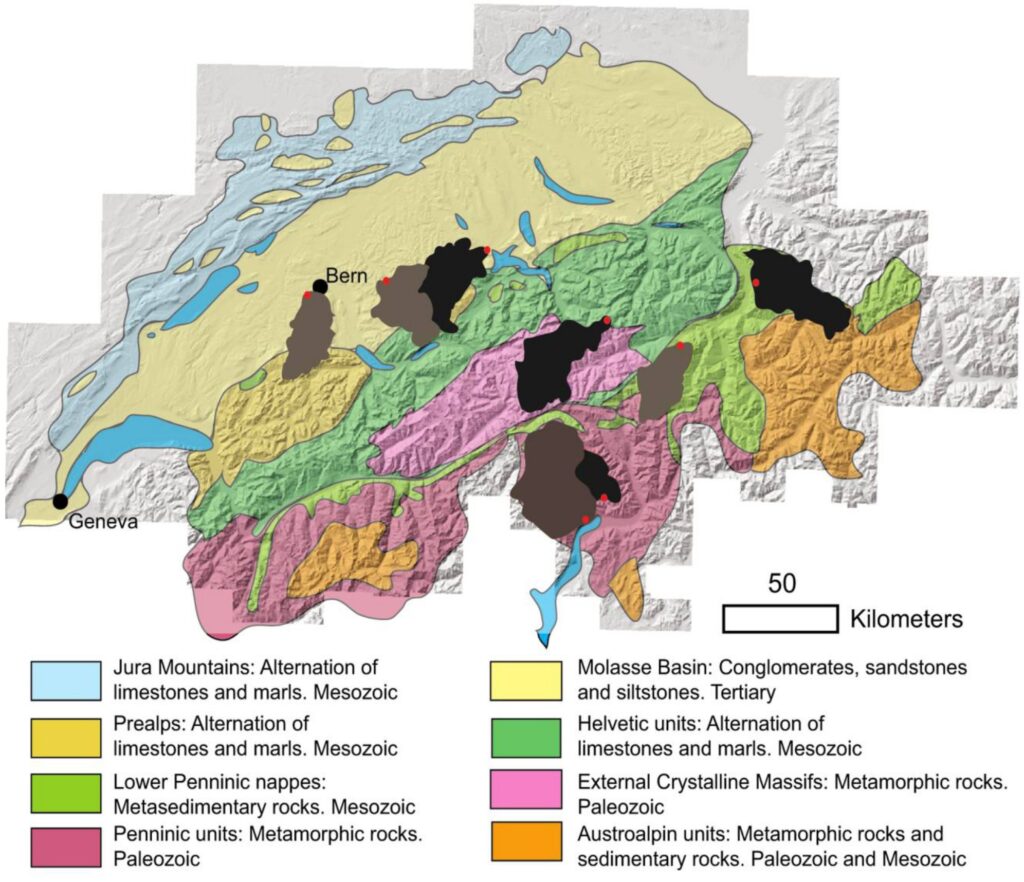 Carte géologique de la Suisse.