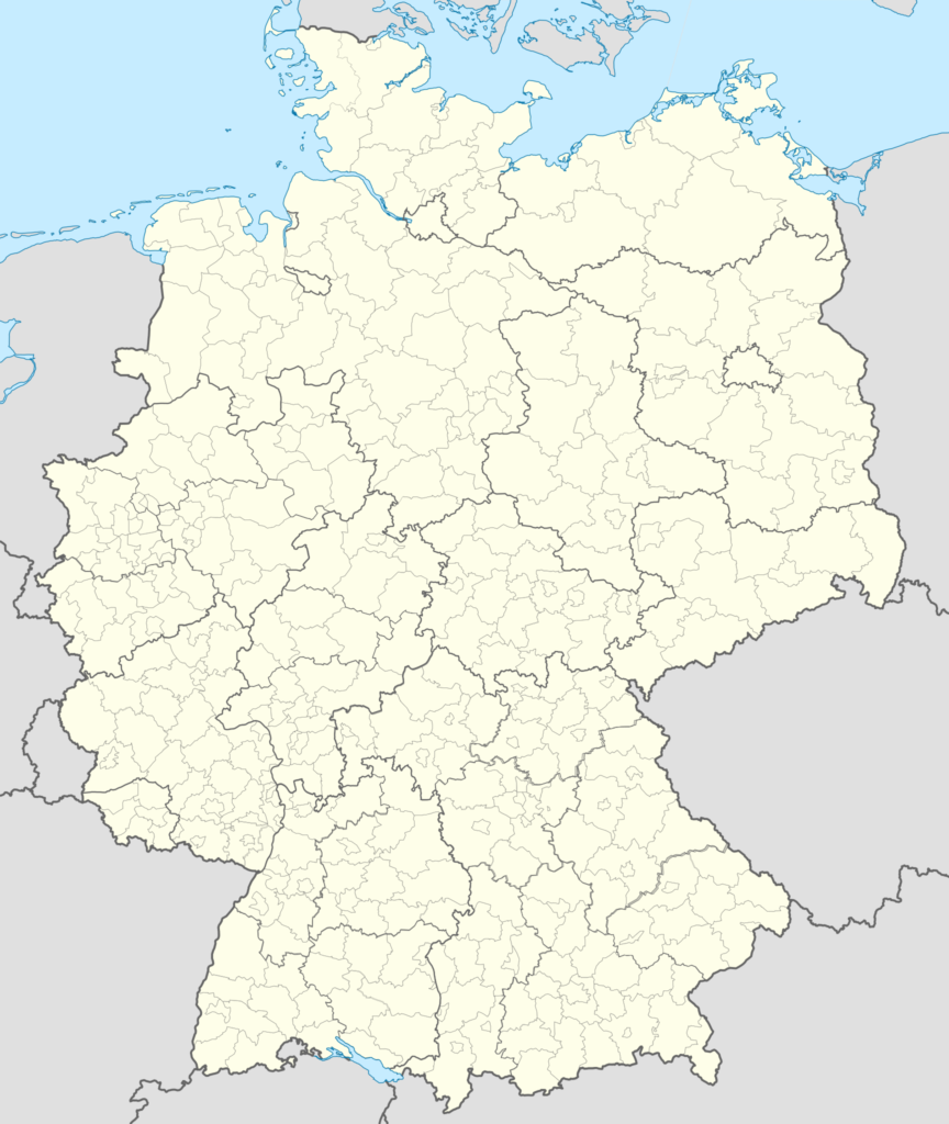 Carte vierge de l'Allemagne.